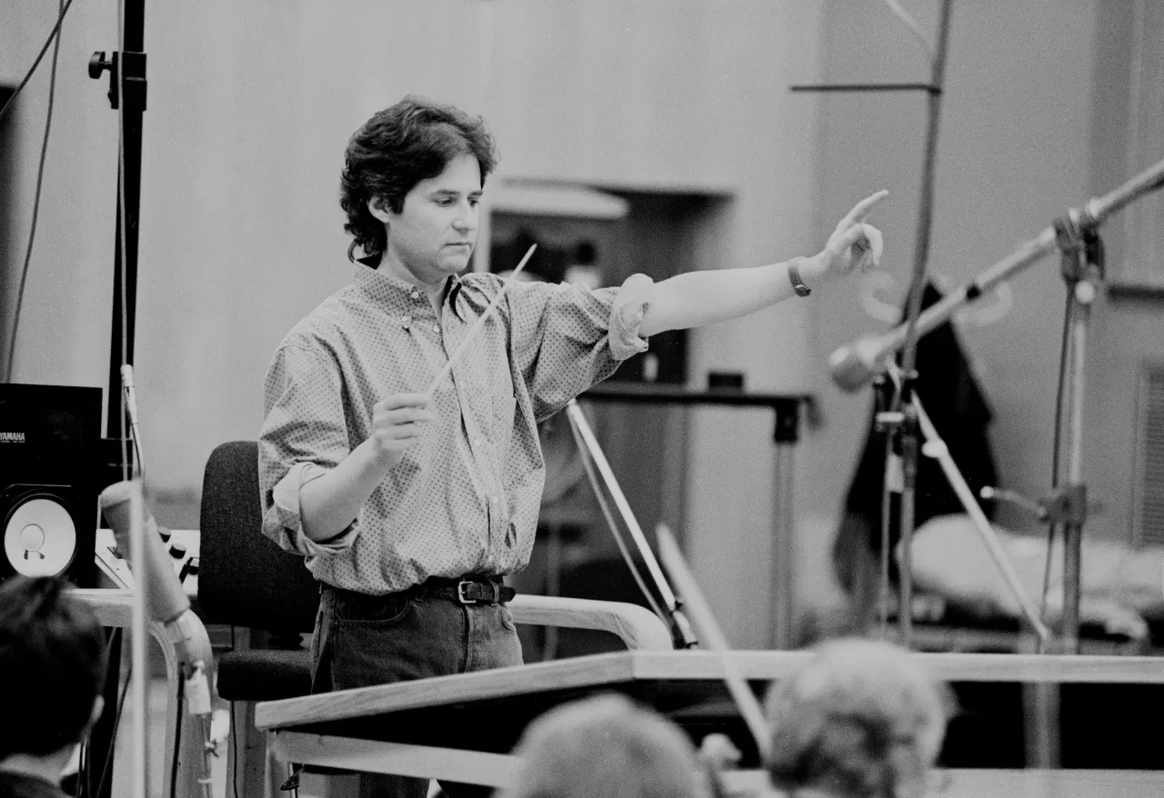 James Horner conducting orchestra