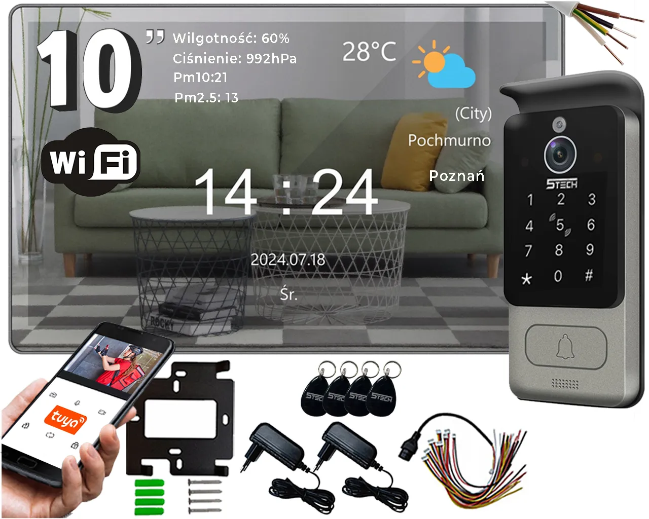 funkcje wideodomofonu szyfrator czytnik RFID aplikacja