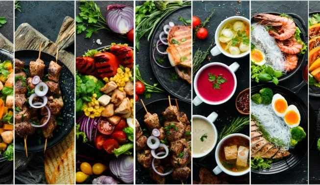 Różnorodne dania kuchni świata, jedzenie Bielany