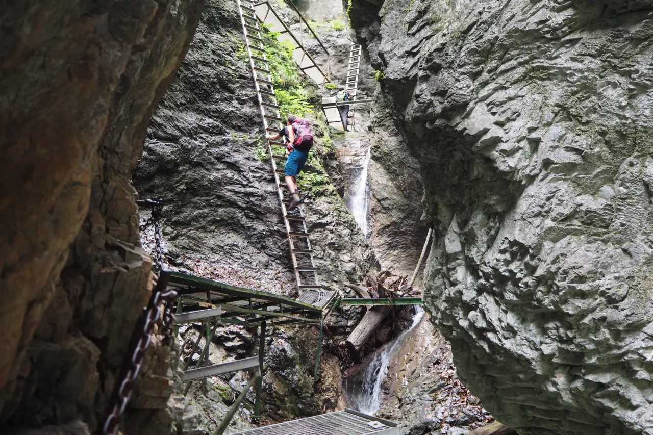Słowacki Raj wąw&oacute;z z drabinami