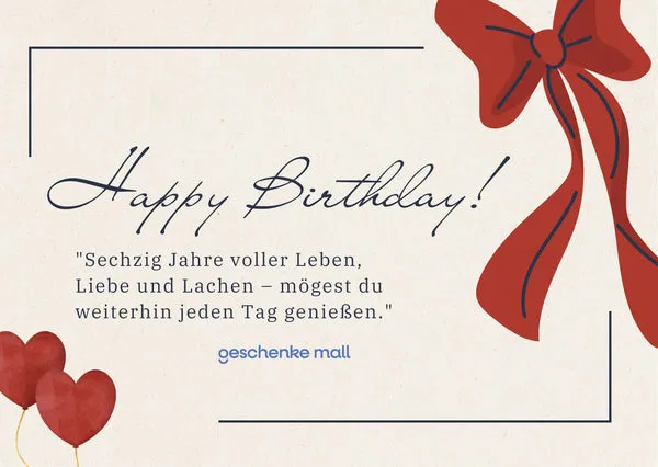 Personalisierte Geschenke mit Zitaten zum 60. Geburtstag