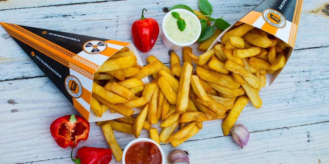 frytki belgijskie w rożku