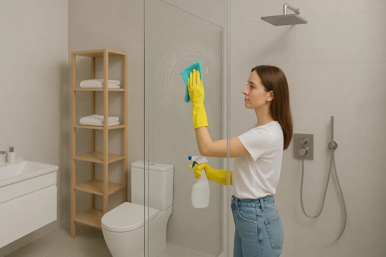 zabrudzenia kafelków prysznicowych kamień mydło pleśń