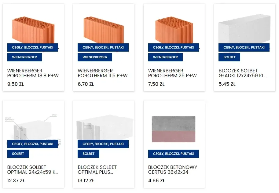 materiały budowlane beton komórkowy ceramika