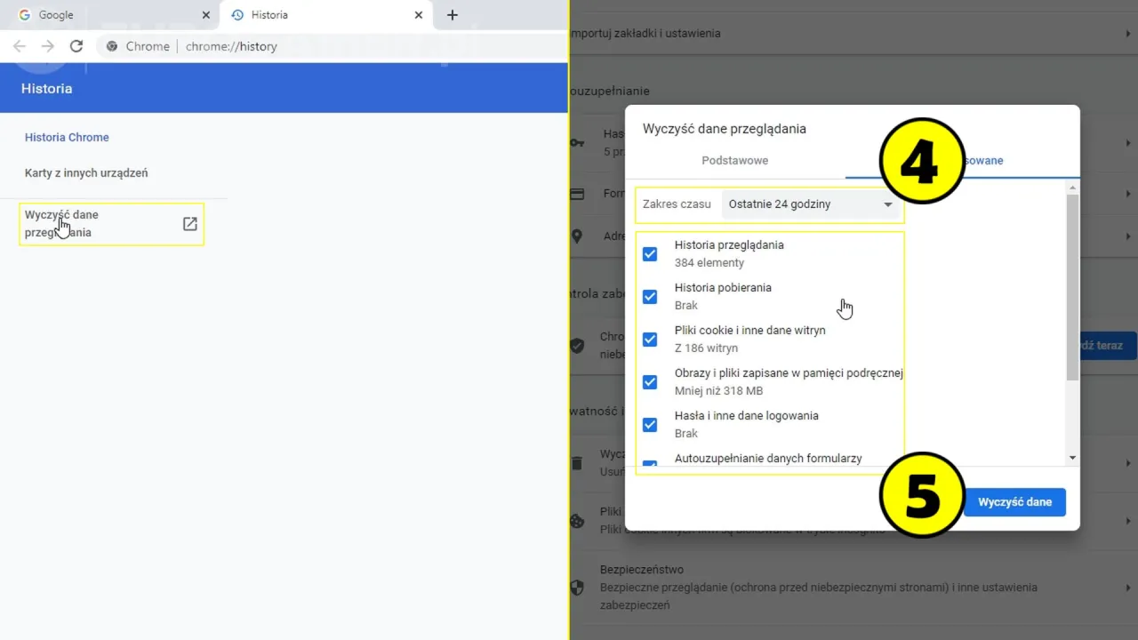 Jak wyczyścić historię Chrome na komputerze