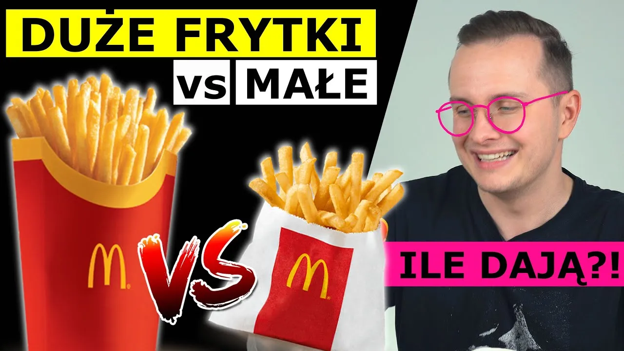 talerz frytek mcdonalds małe średnie duże por&oacute;wnanie