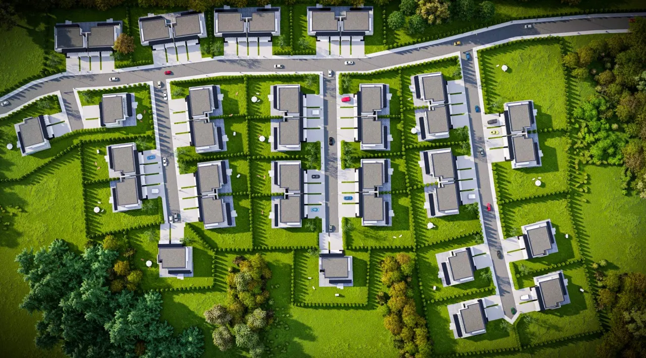 Architekt planujący osiedle, mapa urbanistyczna