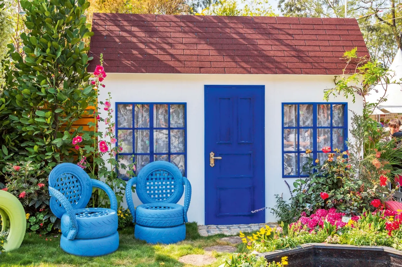 kreatywne wykorzystanie opon w ogrodzie