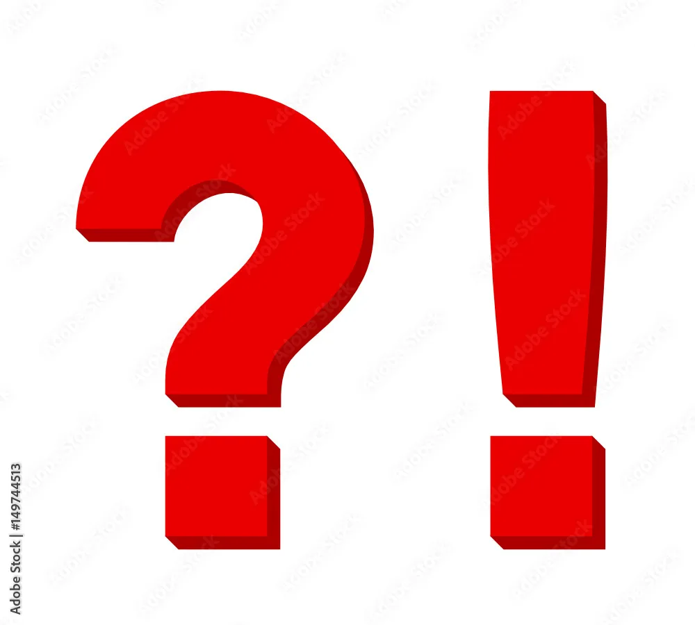 Symbol mitu i faktu, znak zapytania i wykrzyknik