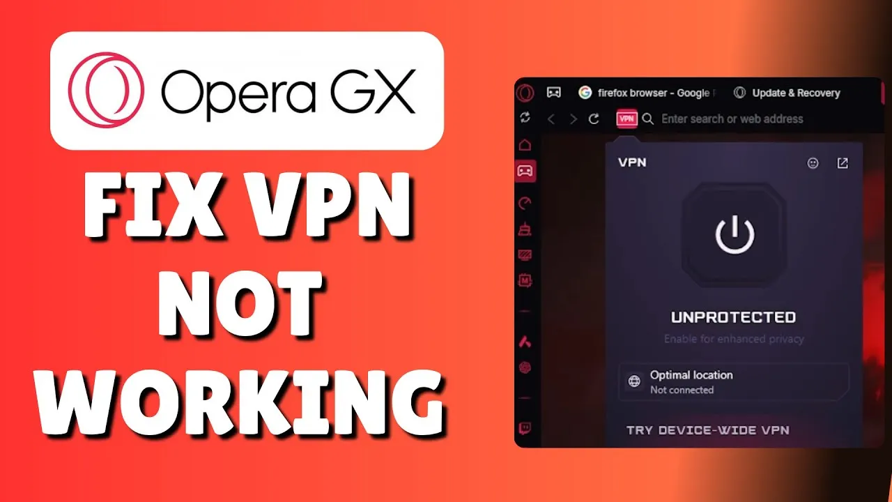 Opera GX VPN rozwiązywanie problem&oacute;w