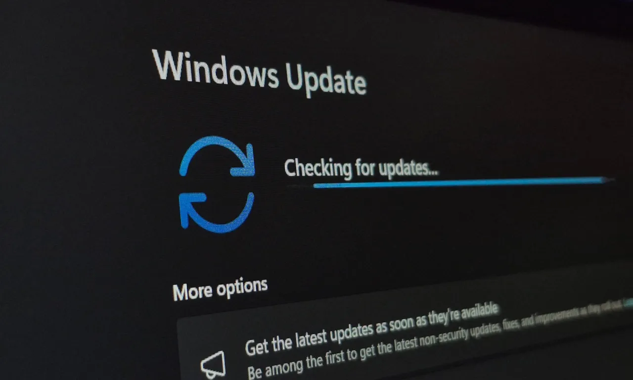 Ekran Windows Update pokazuje 