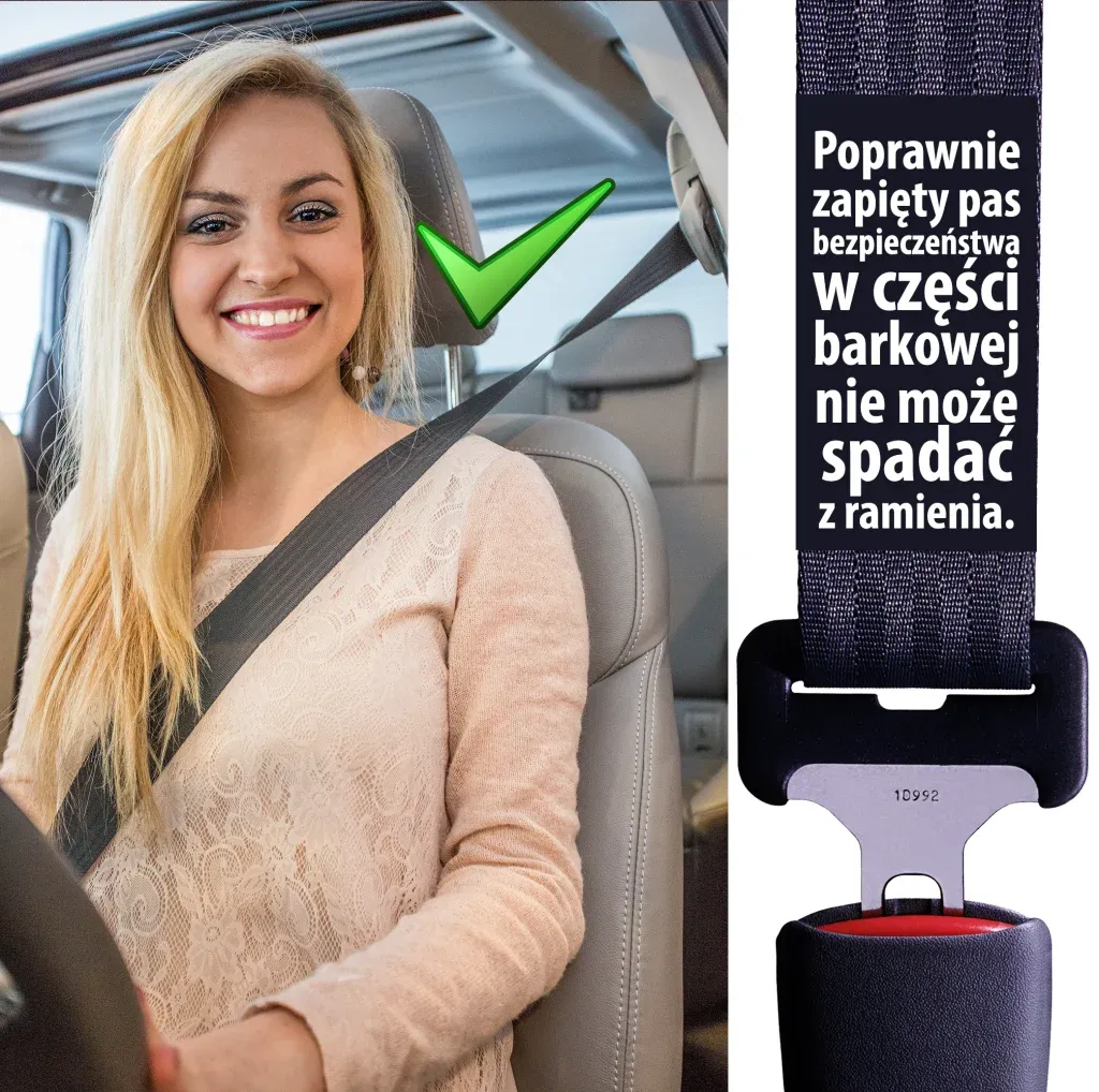 Prawidłowe ułożenie pasów bezpieczeństwa w samochodzie
