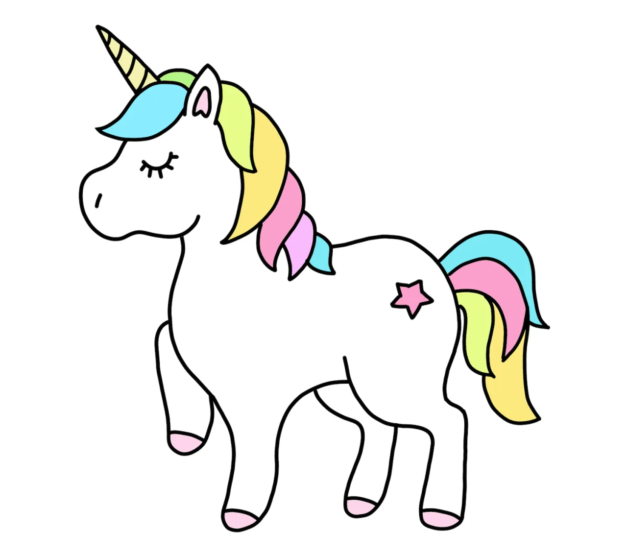 kinder zeichnen einhorn freude einfache materialien