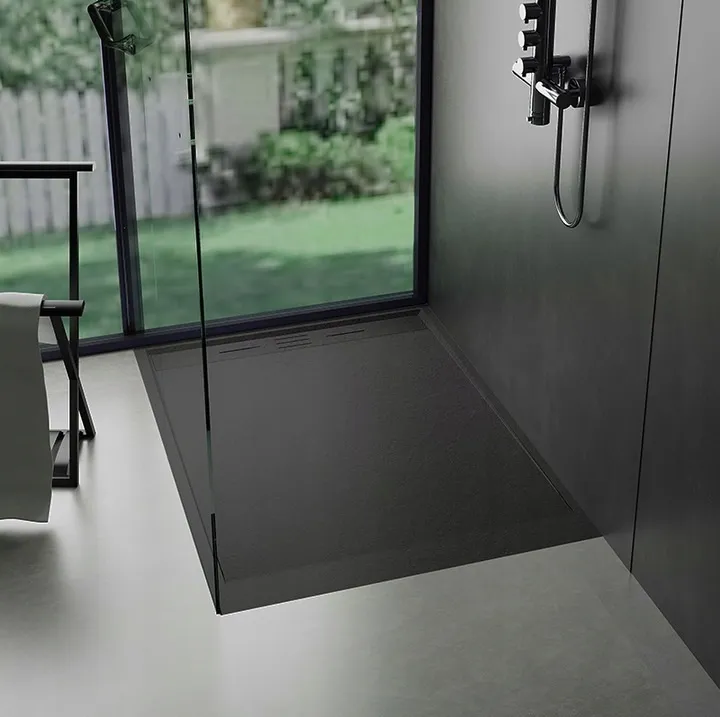 czarny brodzik konglomerat po czyszczeniu