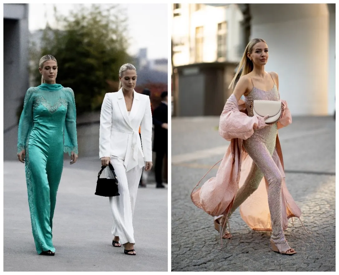 kombinezon żakiet total look kontrastowe kolory