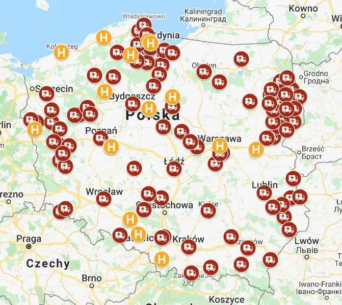mapa zarobki ratowników medycznych Polska