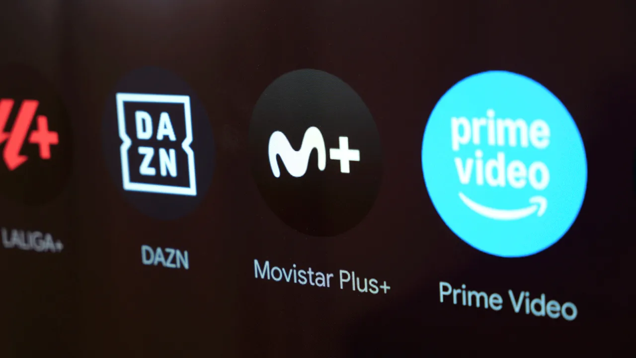 Logos de DAZN, Movistar Plus, Amazon Prime Video y RTVE