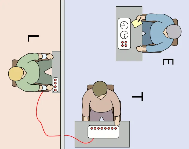 Eksperyment Milgrama schemat aparatura