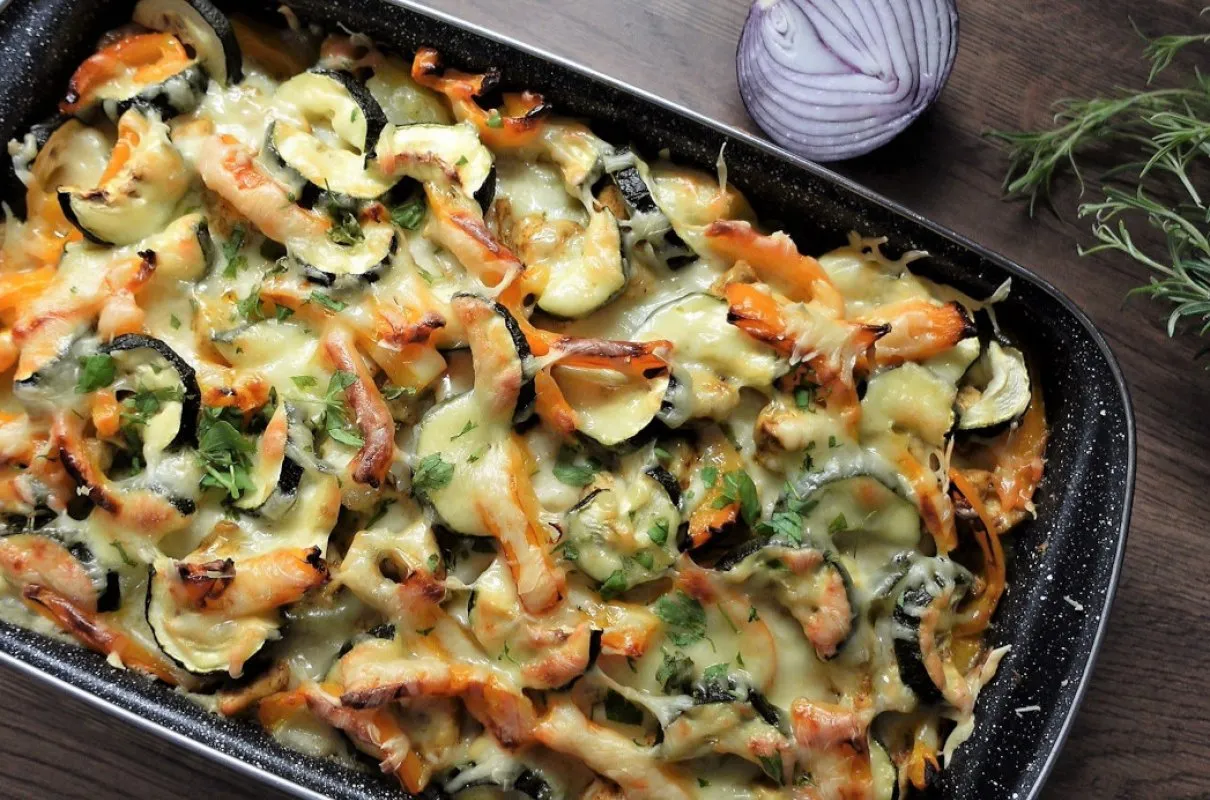 zapiekanka z kurczakiem i warzywami