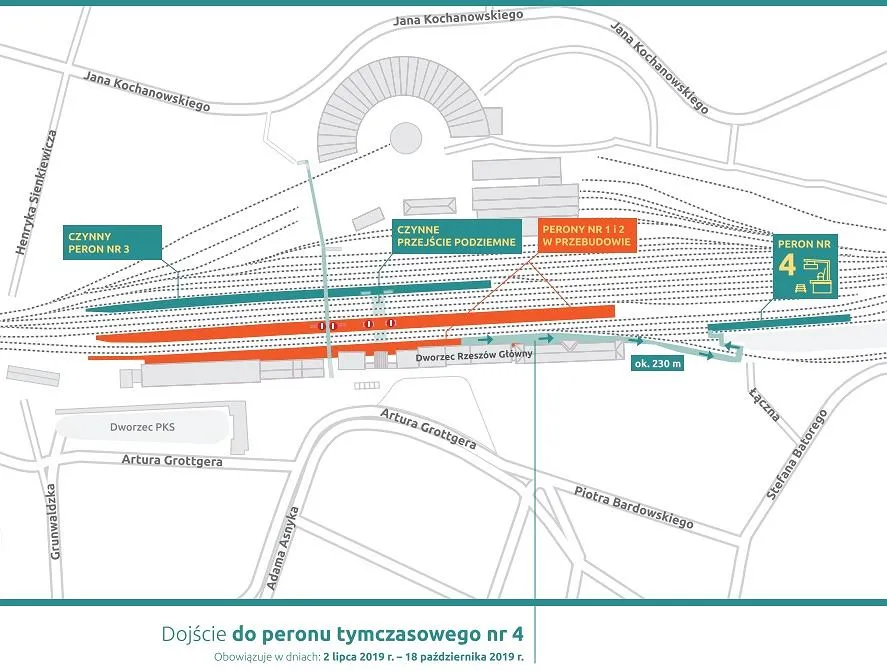 Dworzec Podmiejski Rzesz&oacute;w Grottgera 1 mapa