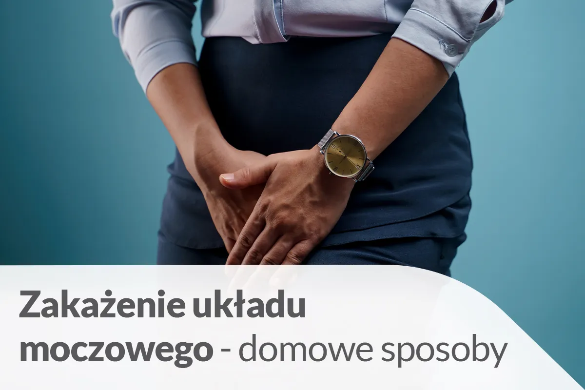 Dłoń na brzuchu, zegarek na nadgarstku. Temat: zakażenie układu moczowego - domowe sposoby na zapalenie pęcherza.