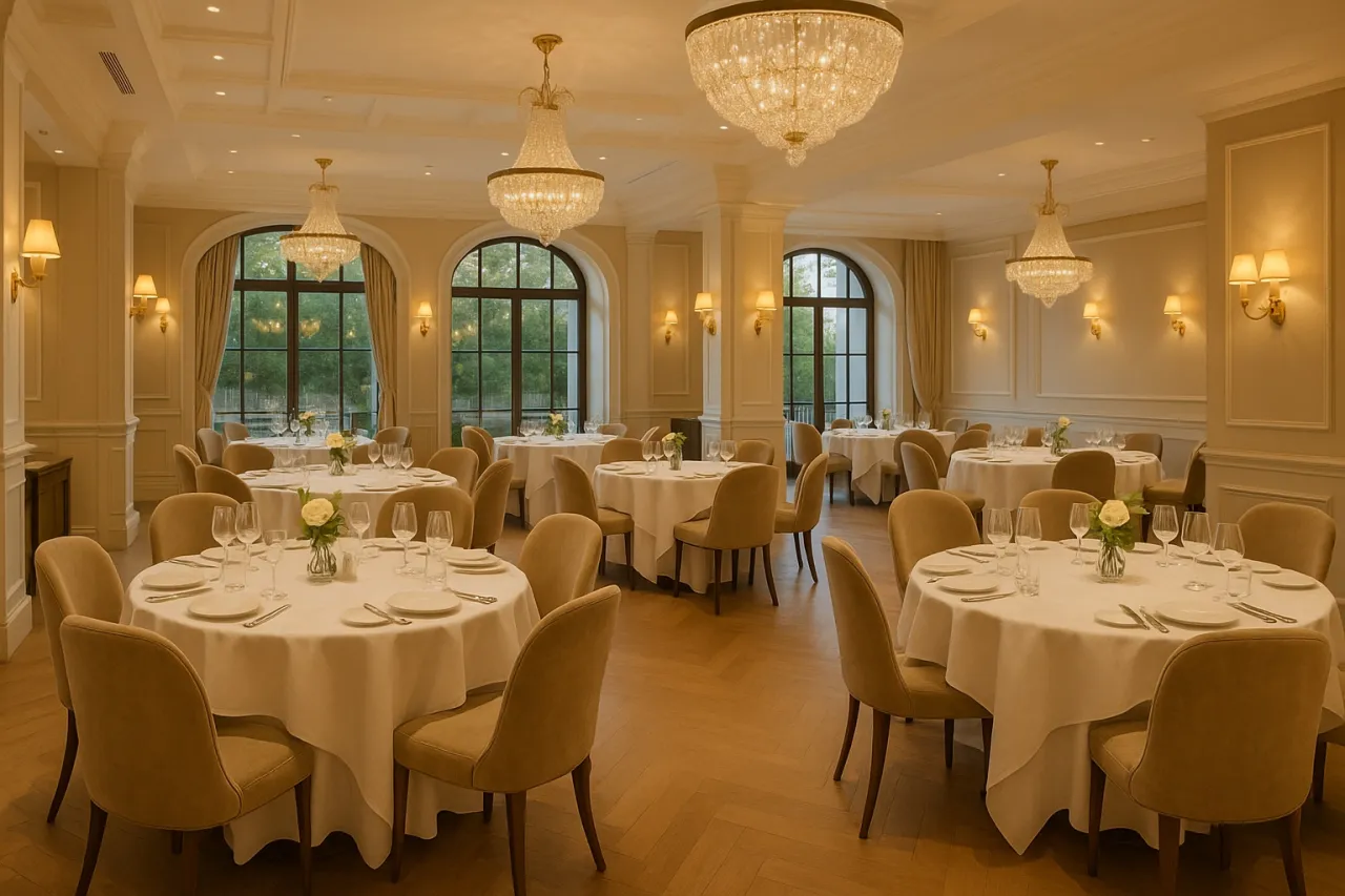 eleganckie wnętrze restauracji fine dining w Krakowie