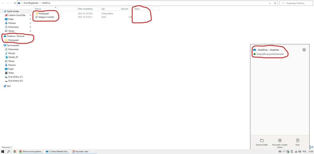 OneDrive synchronizacja plik&oacute;w ikona