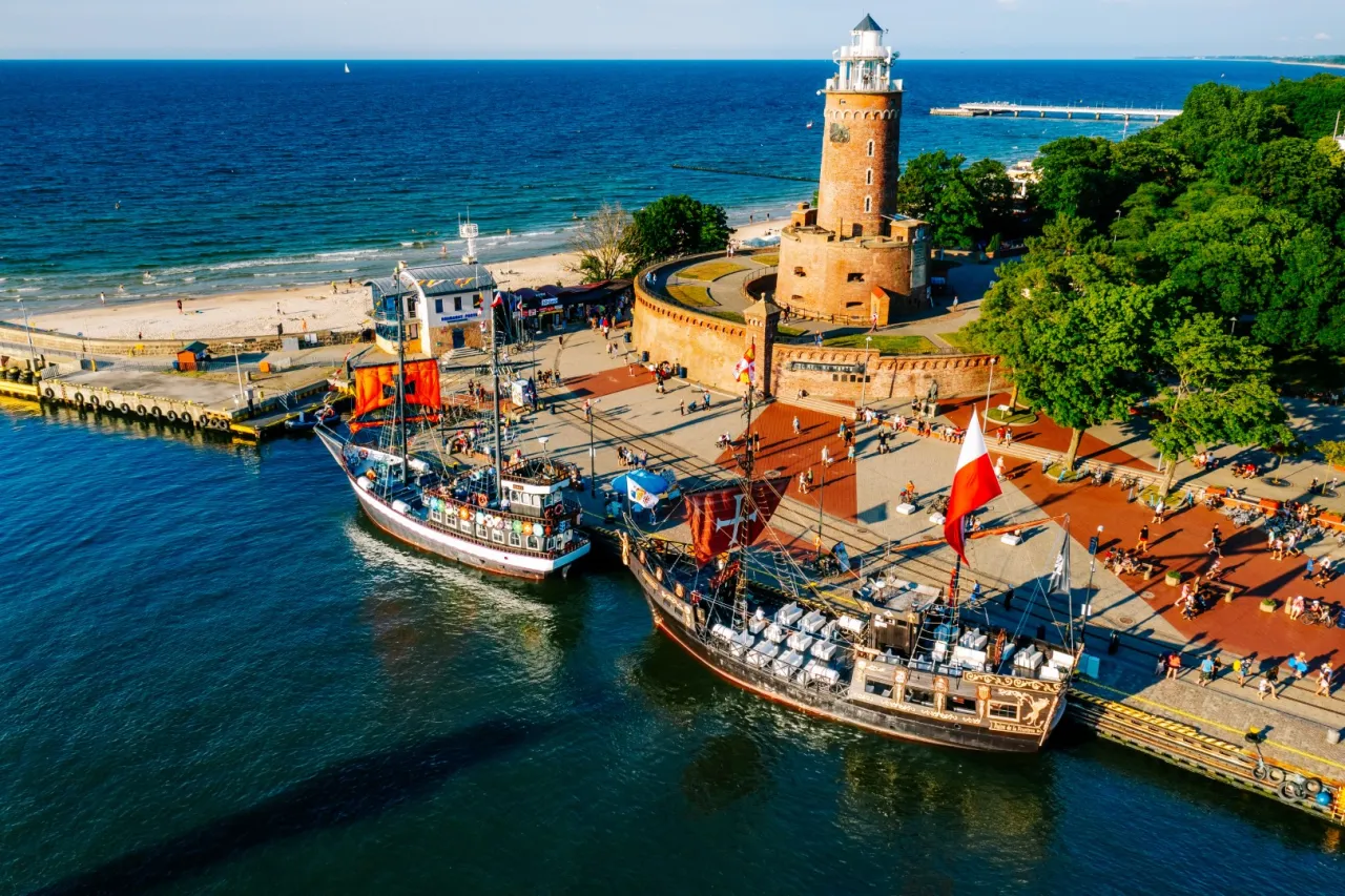 Panorama Kołobrzegu z latarni morskiej