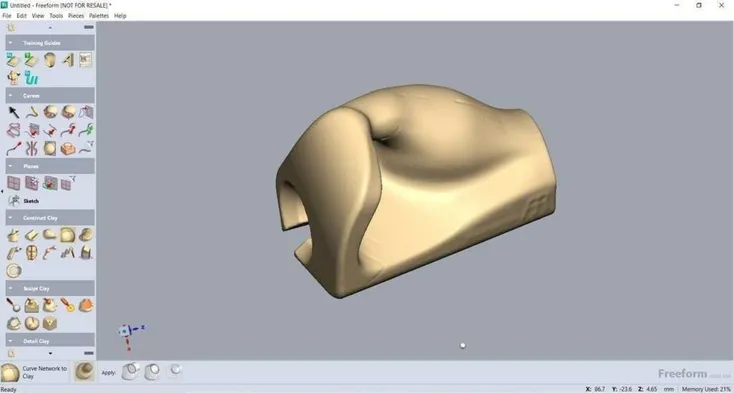 3D-Modellierungssoftware Benutzeroberfl&auml;che