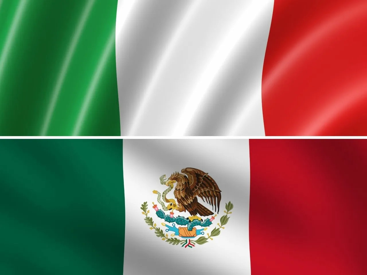 flaga Włoch vs flaga Meksyku por&oacute;wnanie