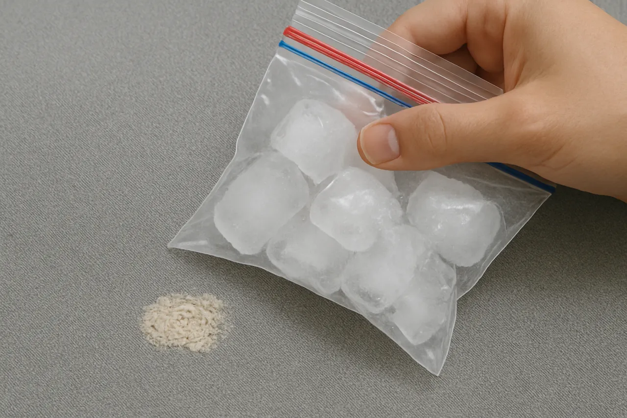 Usuwanie gumy do żucia z kanapy metodą mrożenia