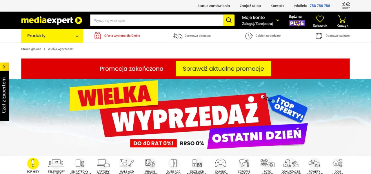 Kalendarz promocji Media Expert, największe wyprzedaże RTV AGD