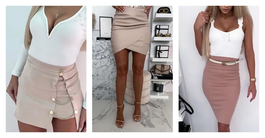 g&oacute;ra do beżowej sp&oacute;dnicy stylizacje