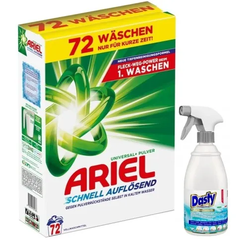 Niemieckie produkty chemiczne do prania i sprzątania w koszyku