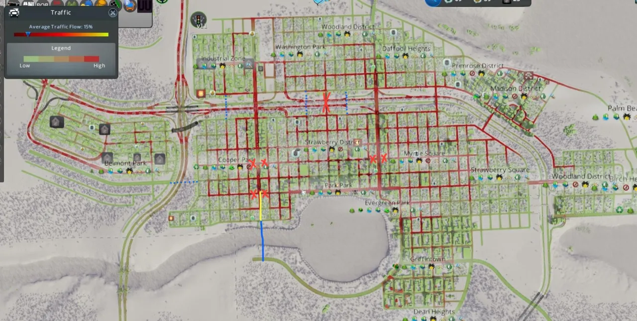 Mapa osiedla z zaznaczonymi punktami usługowymi