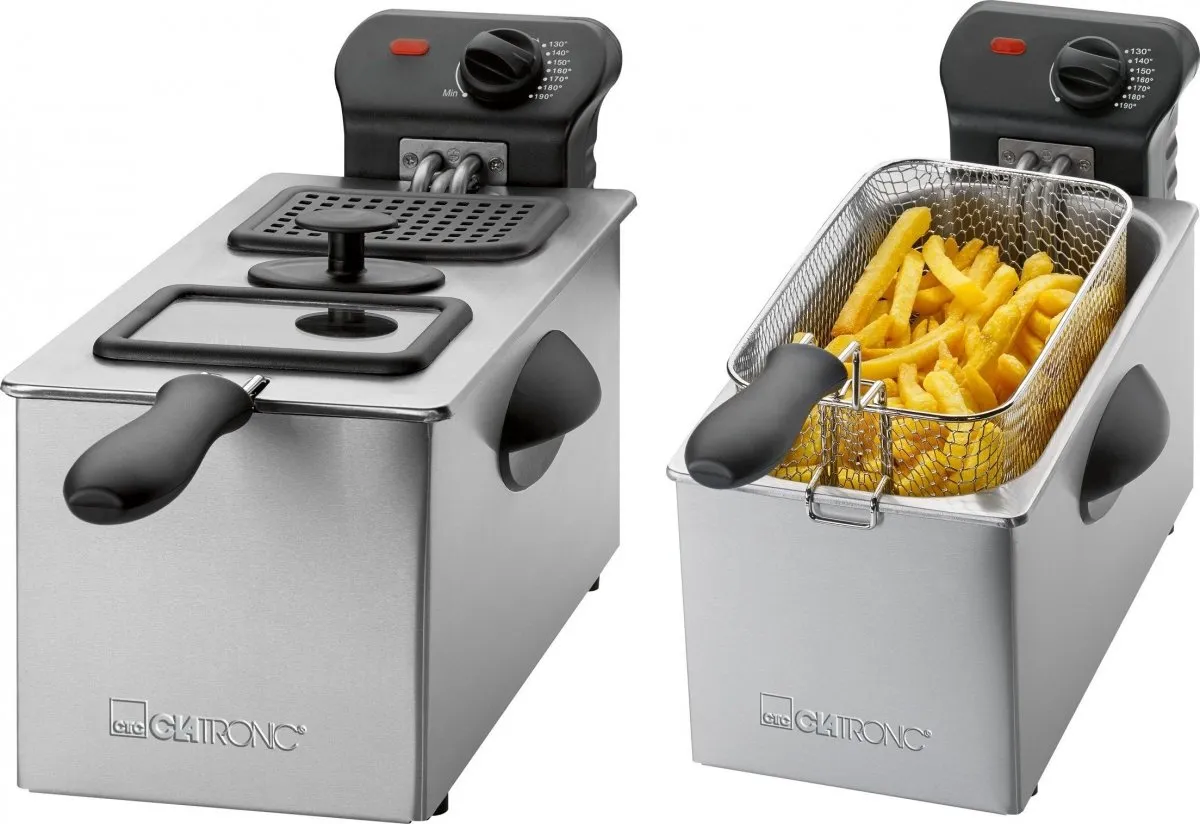 Tradycyjna frytkownica olejowa i frytki