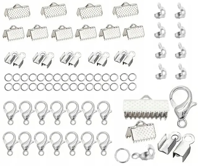 metalowe końcówki do bransoletek z muliny i narzędzia