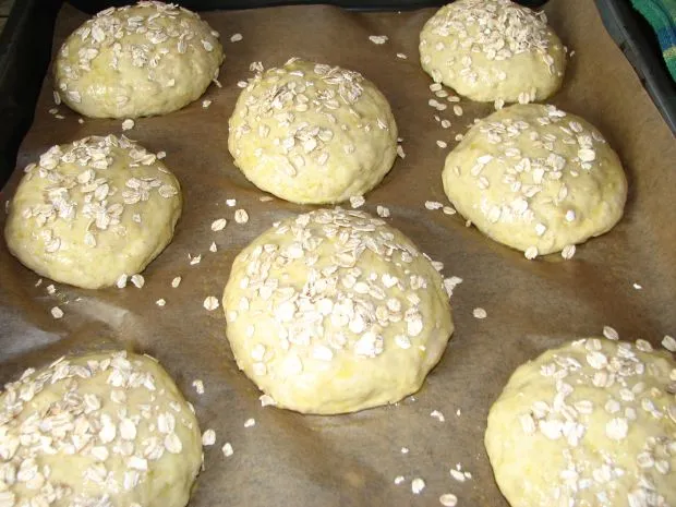 domowe bułki owsiane na blasze