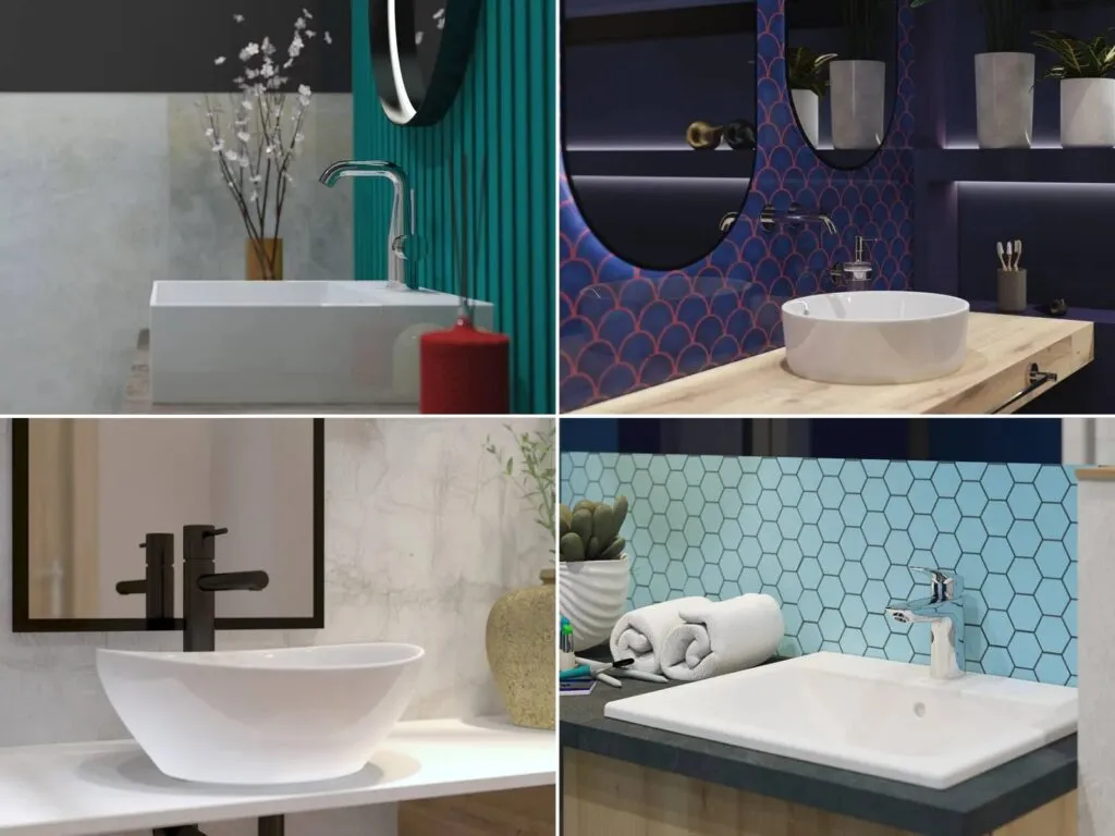 r&oacute;żne typy umywalek łazienkowych montaż