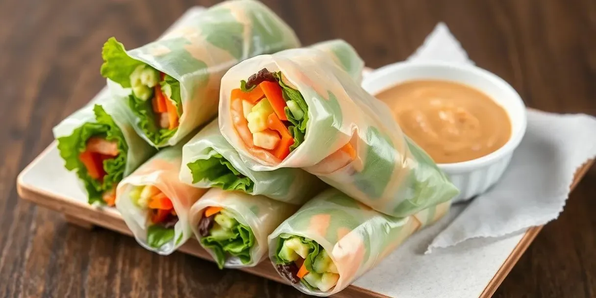 lekkie dania bez gotowania, wrapy warzywne, spring rollsy