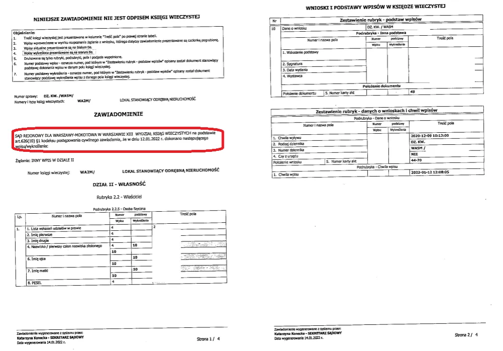 schemat procesu wykreślenia hipoteki