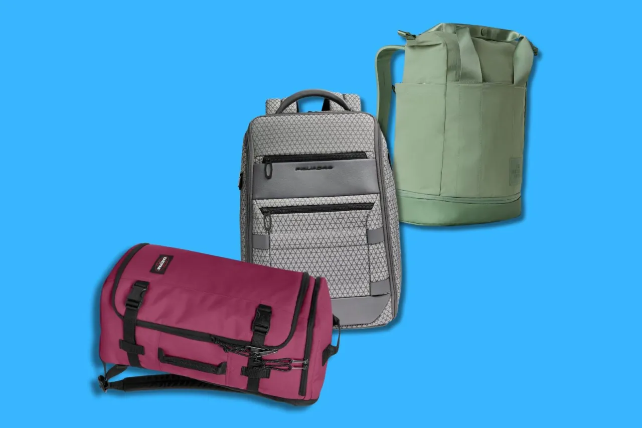diversi tipi di borse e zaini per gite in giornata