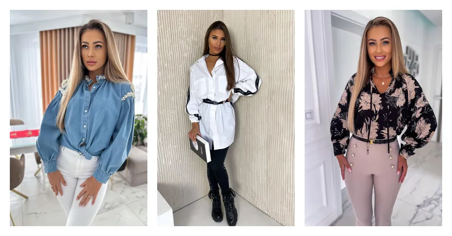 stylizacje damskie koszula oversize włożona w spodnie z wysokim stanem