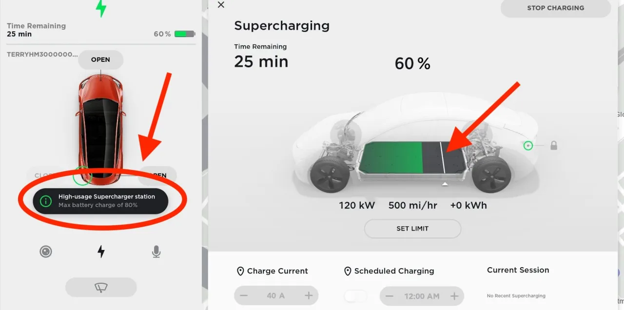 Tesla charging infographic
