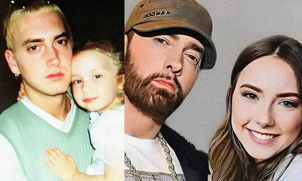 Eminem jako ojciec z dziećmi