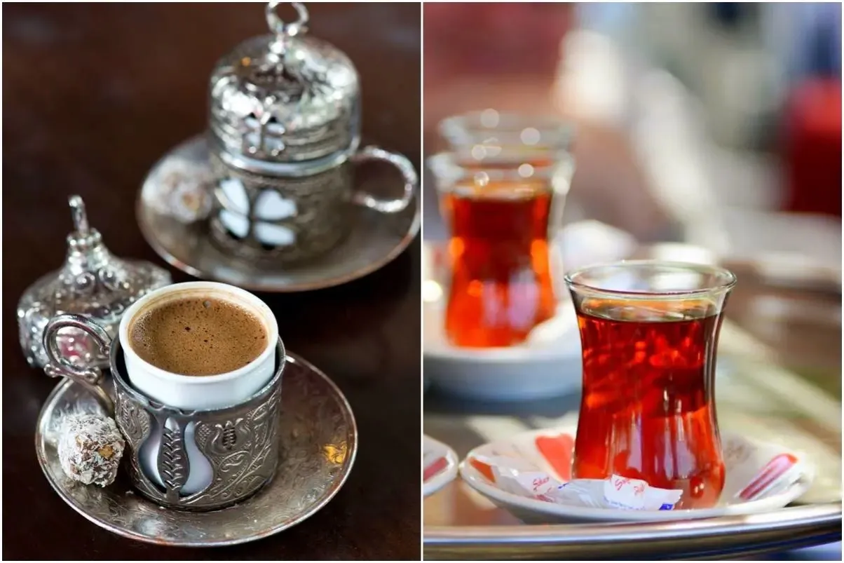 Tureckie słodycze i kawa na bazarze