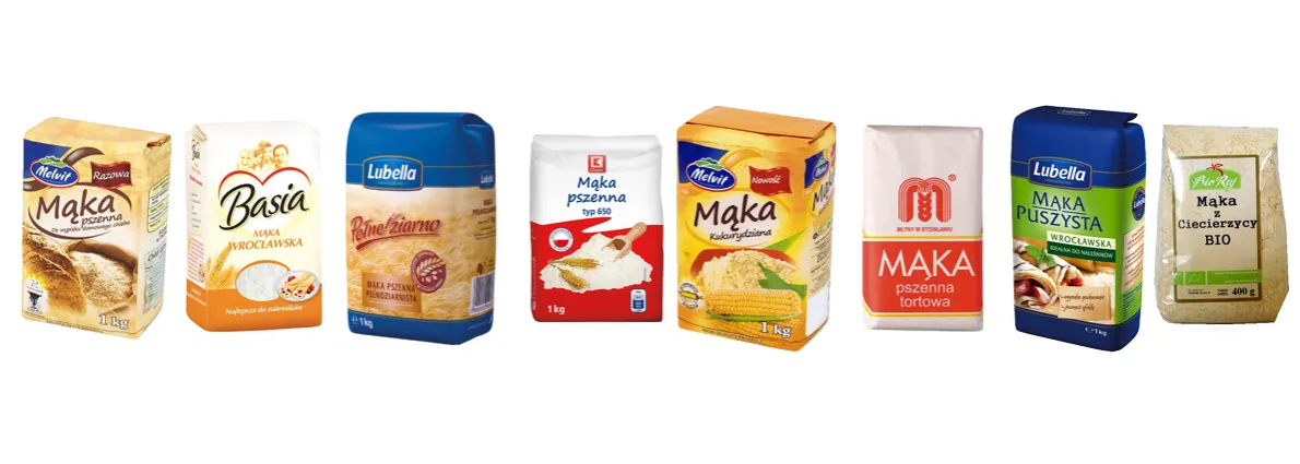 r&oacute;żne typy mąki pszennej do pierog&oacute;w