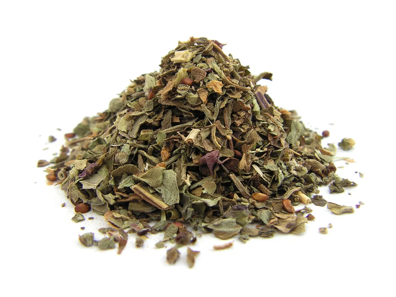 G&oacute;ra suszonej bazylii, kt&oacute;ra dodaje smaku potrawom. Do czego służy bazylia? Do przyprawiania sos&oacute;w, sałatek i pizzy.