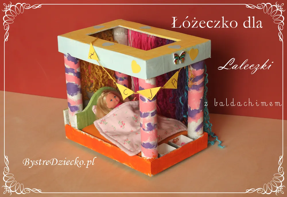 materiały do łóżeczka dla lalek z kartonu