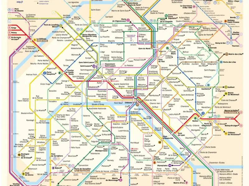 Mapa metra Paryż, klimatyczna ulica Paryża, widok na Paryż z Sacr&eacute;-C&oelig;ur